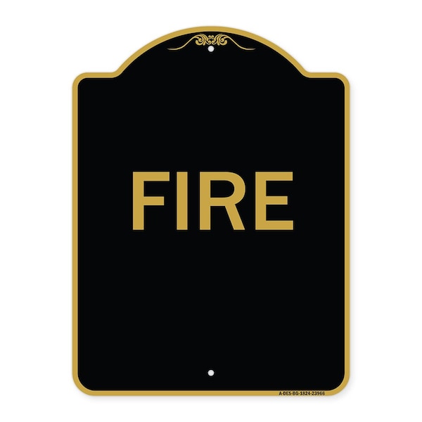 Signmission Designer Series Sign-Fire, Black & Gold Aluminum Architectural Sign, 18" x 24", BG-1824-23966 A-DES-BG-1824-23966 - main